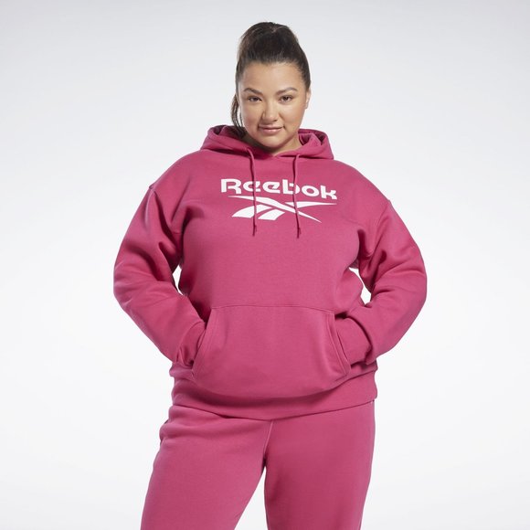 New REEBOK Plus Size Identity Logo Fleece Hoodie - Picture 2 of 9